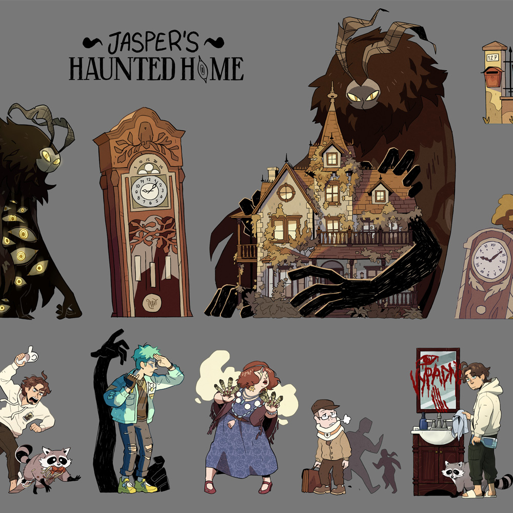 Jasper's Haunted House characters exhibition