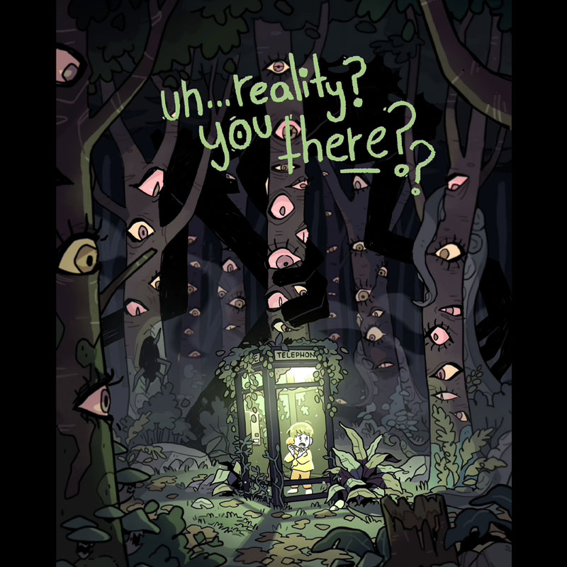 child lost in nightmare forest