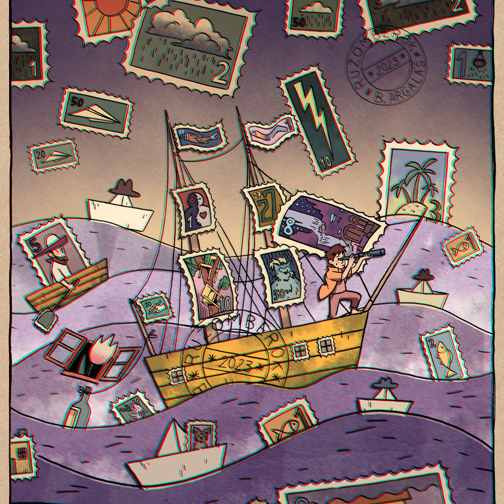 bafumi postage stamp illustration