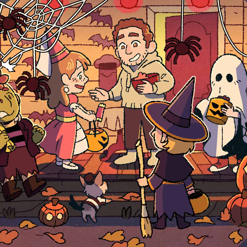 trick or treating illustration bafumi